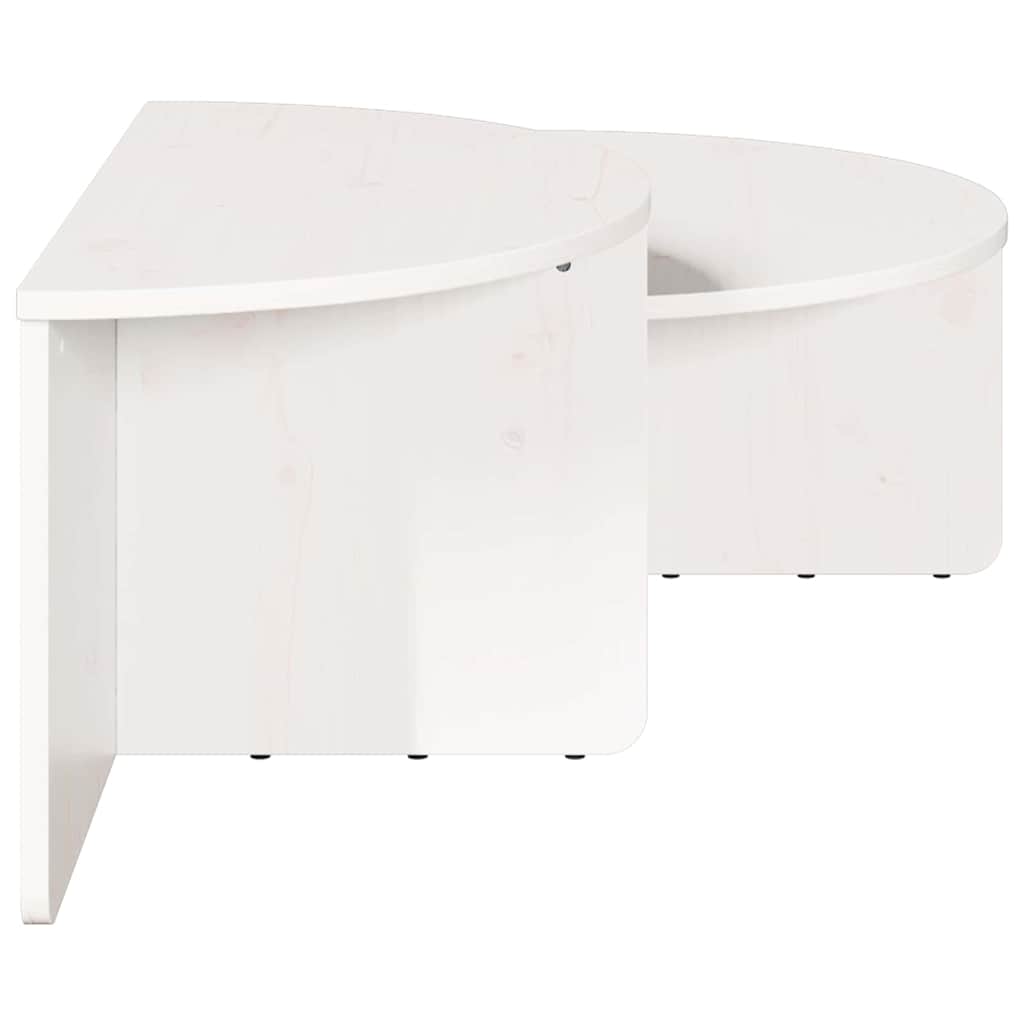 Table basse 2 pcs Blanc Bois massif en pin - XIOS