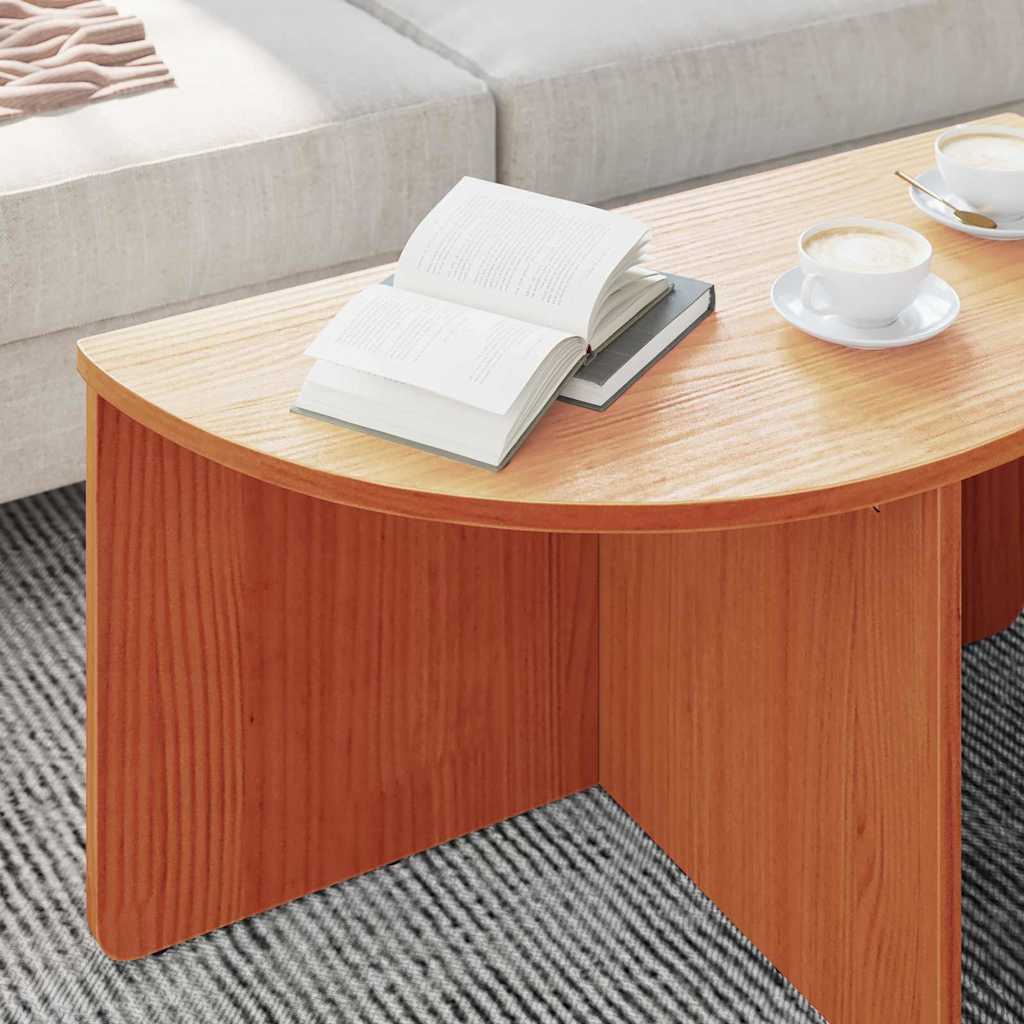 Table basse 2 pcs Brun cire Bois massif en pin - XIOS