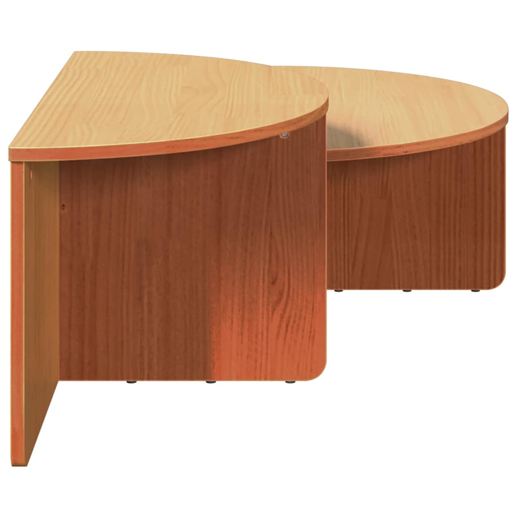 Table basse 2 pcs Brun cire Bois massif en pin - XIOS