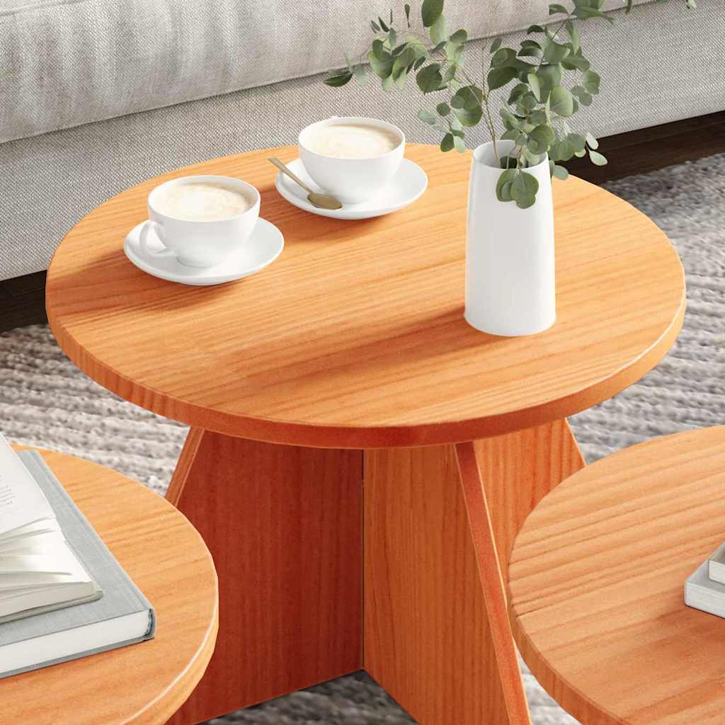 Table basse 3 pcs Marron cire 49 x 49 x 30 cm - XIOS