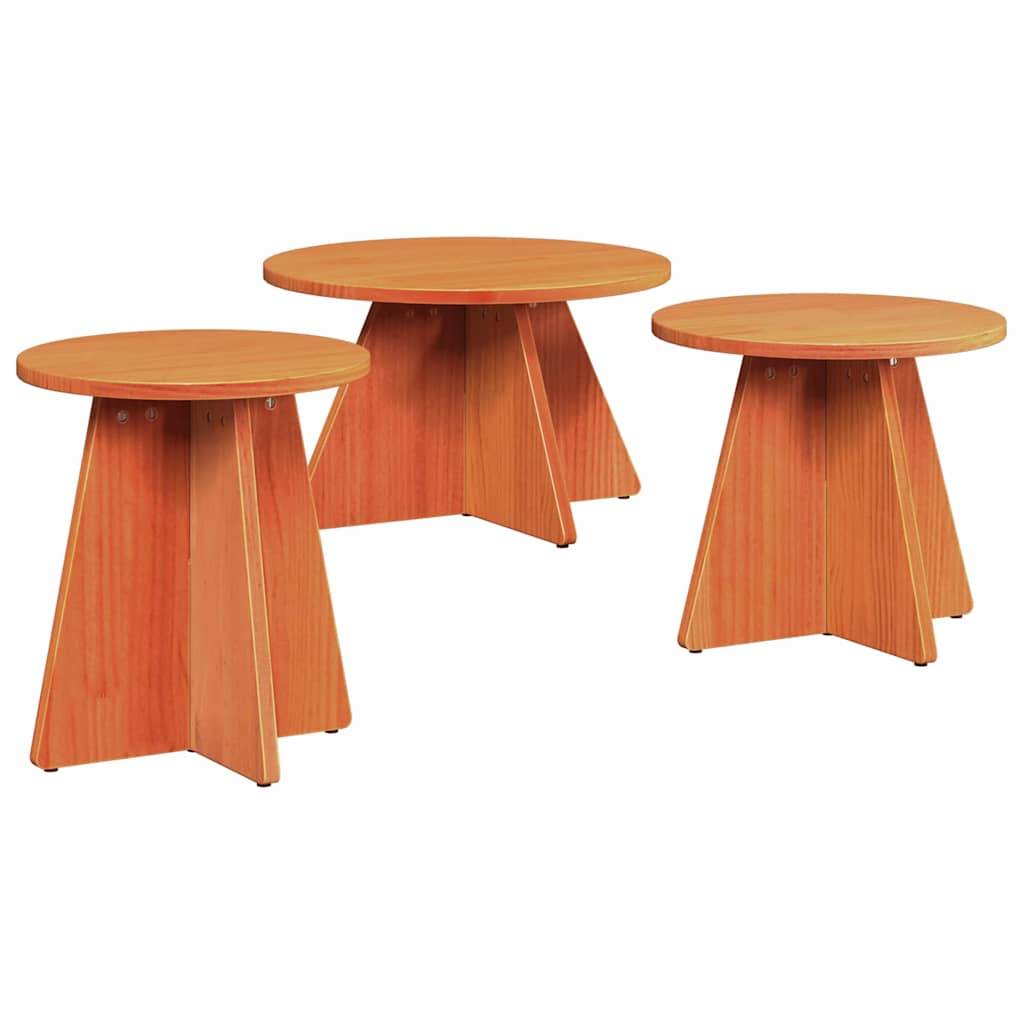 Table basse 3 pcs Marron cire 49 x 49 x 30 cm - XIOS