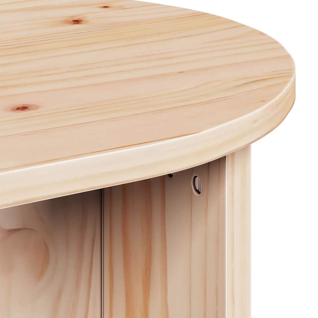 Table basse Naturel 80 x 39,5 x 35 cm Bois de pin massif - XIOS