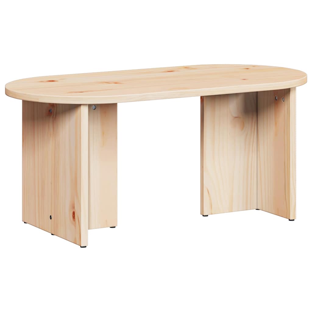 Table basse Naturel 80 x 39,5 x 35 cm Bois de pin massif - XIOS
