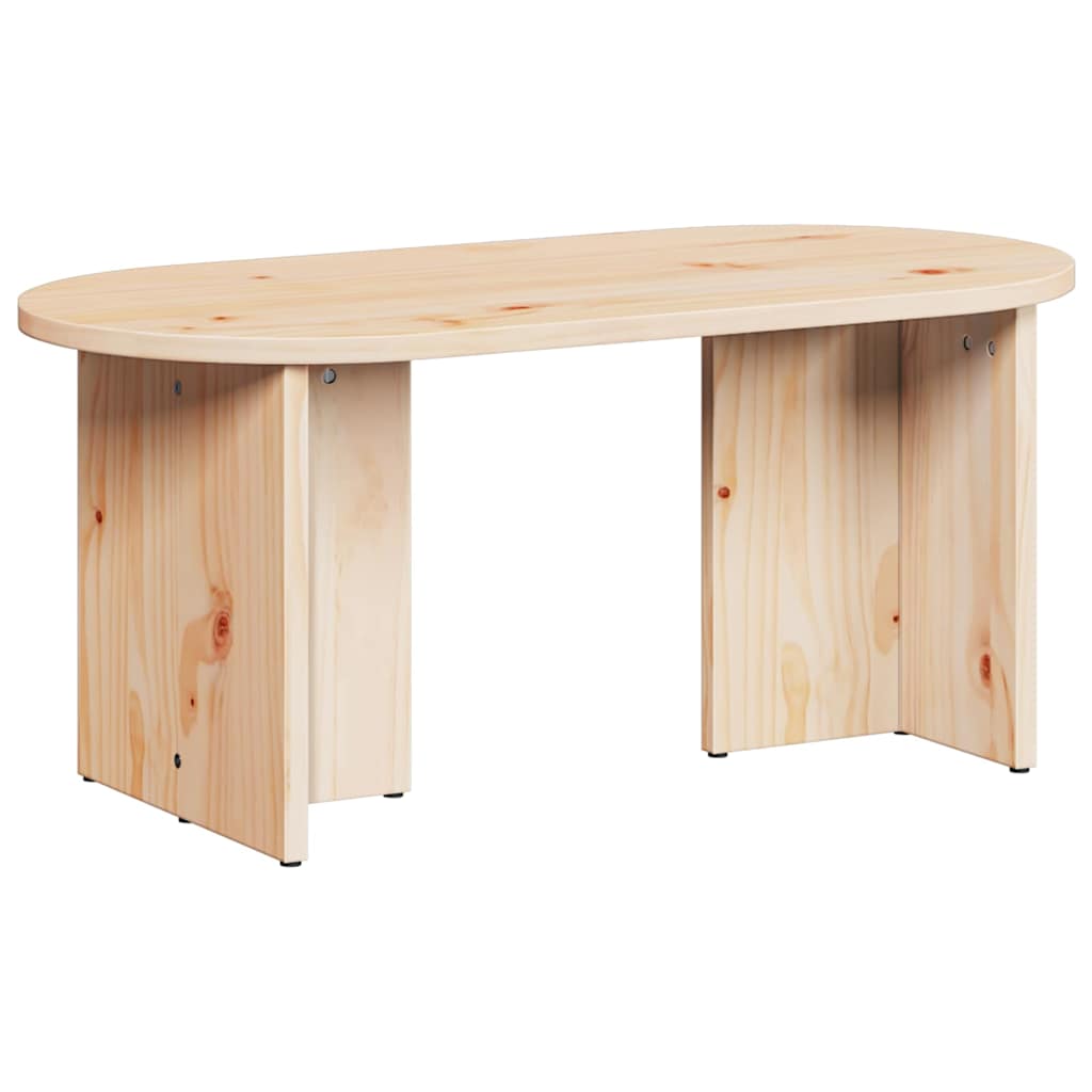 Table basse Naturel 80 x 39,5 x 35 cm Bois de pin massif - XIOS