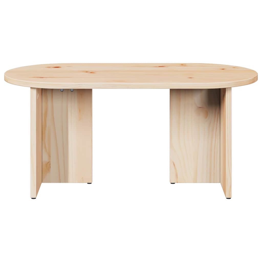 Table basse Naturel 80 x 39,5 x 35 cm Bois de pin massif - XIOS