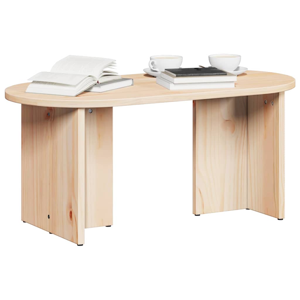 Table basse Naturel 80 x 39,5 x 35 cm Bois de pin massif - XIOS