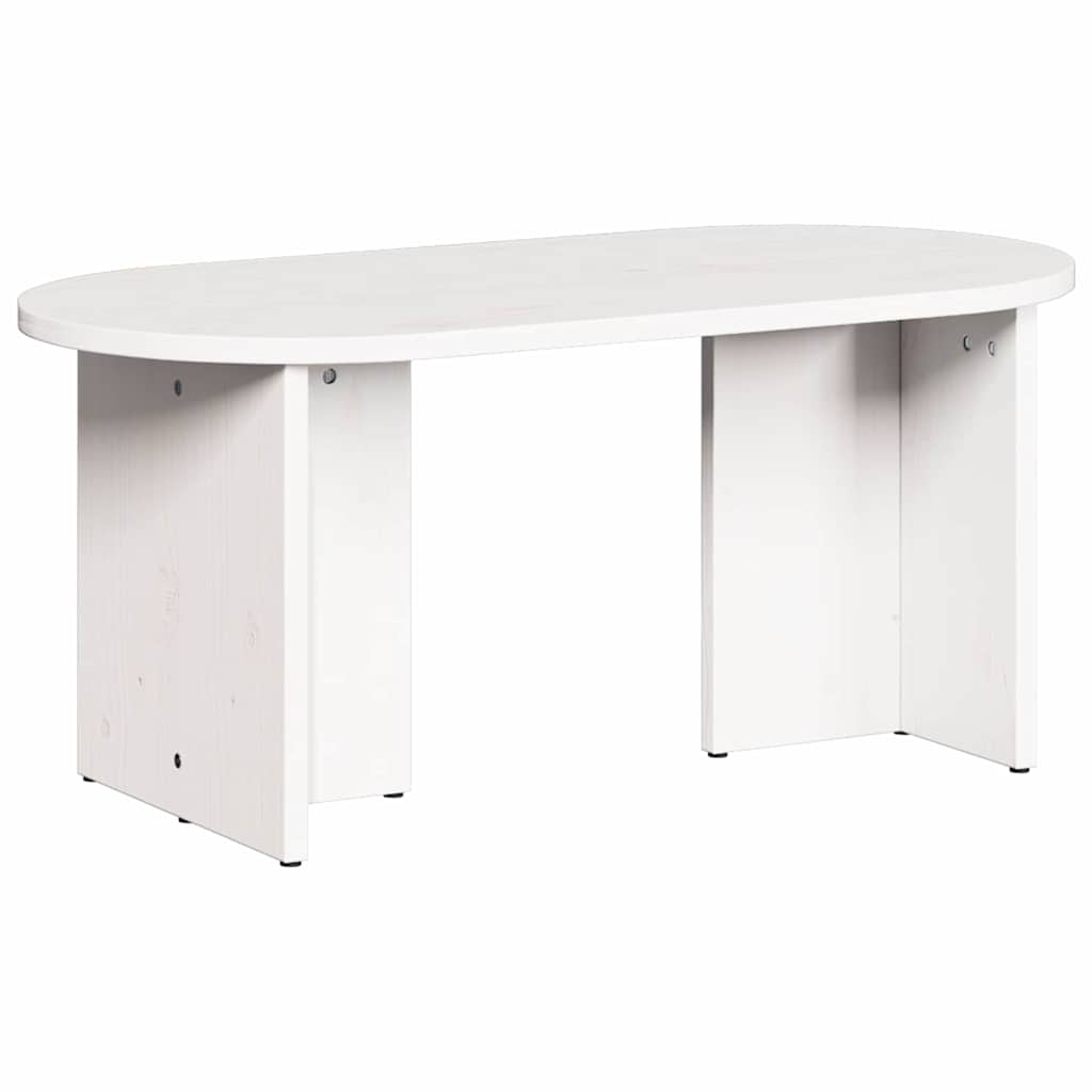 Table basse Blanc 80 x 39,5 x 35 cm Bois de pin massif - XIOS