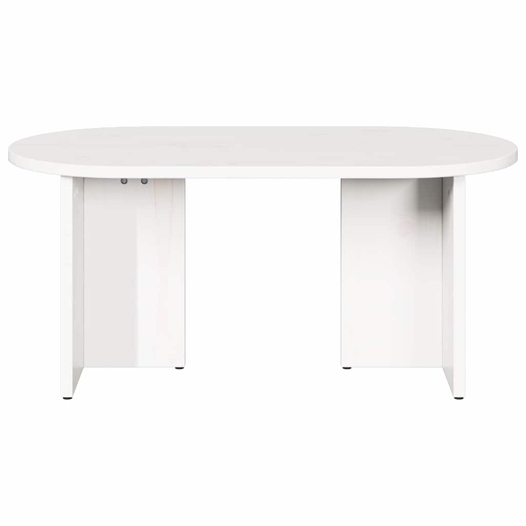 Table basse Blanc 80 x 39,5 x 35 cm Bois de pin massif - XIOS