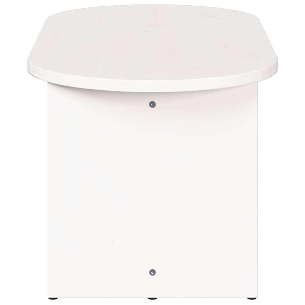 Table basse Blanc 80 x 39,5 x 35 cm Bois de pin massif - XIOS