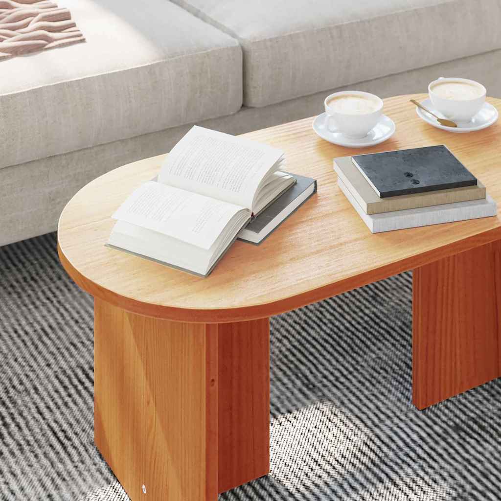 Table basse Brun cire 80 x 39,5 x 35 cm Bois de pin massif - XIOS