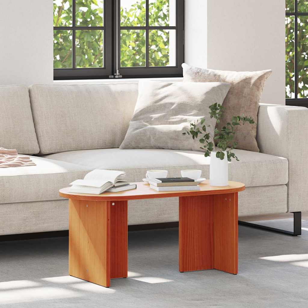 Table basse Marron cire 80 x 39,5 x 35 cm Bois de pin massif - XIOS