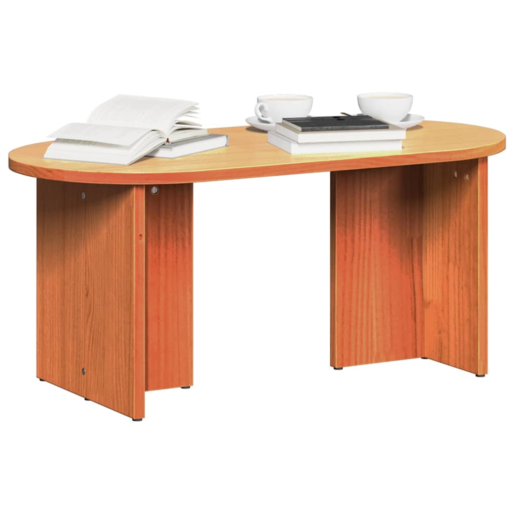 Table basse Brun cire 80 x 39,5 x 35 cm Bois de pin massif - XIOS