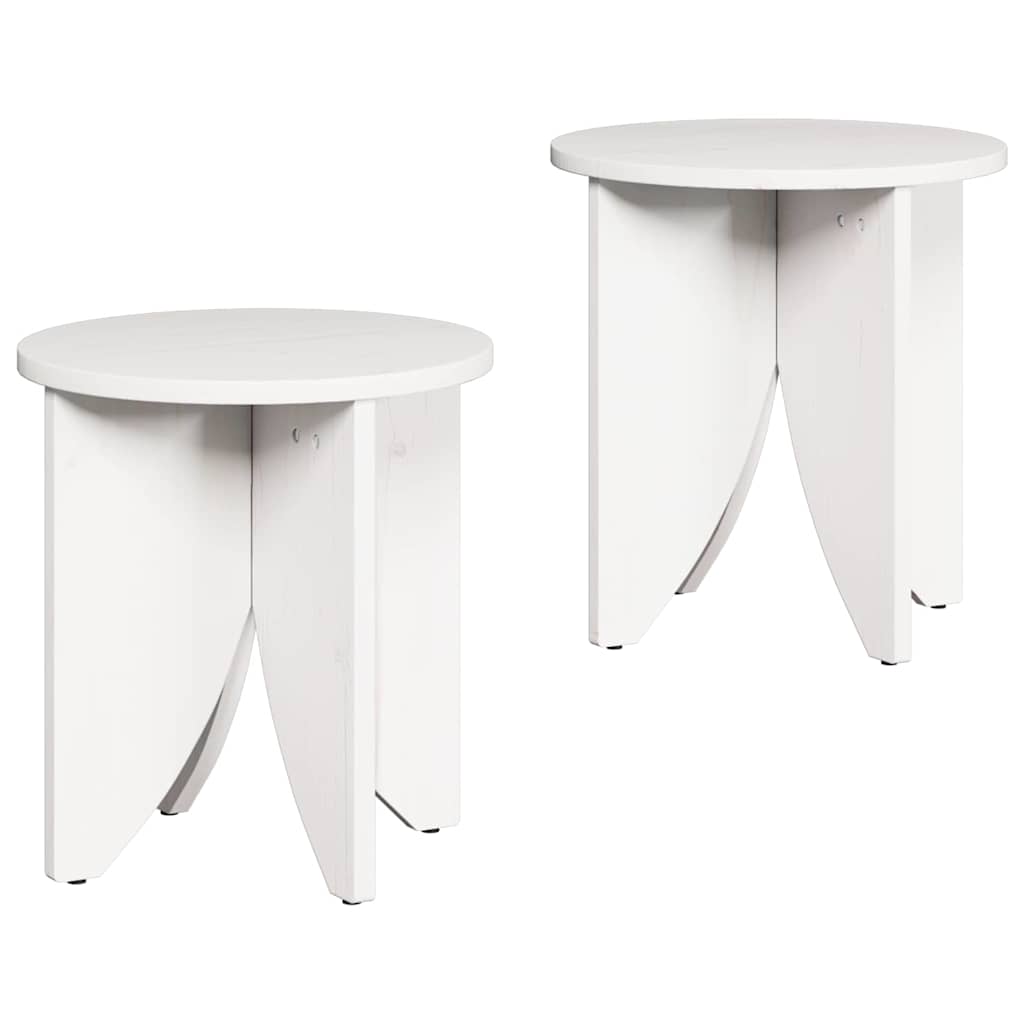 Table basse 2 pcs Blanc 41,5 x 41,5 x 44 cm Bois massif en pin - XIOS