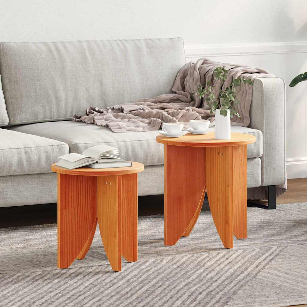 Table basse 2 pcs Marron cire 41,5 x 41,5 x 44 cm - XIOS