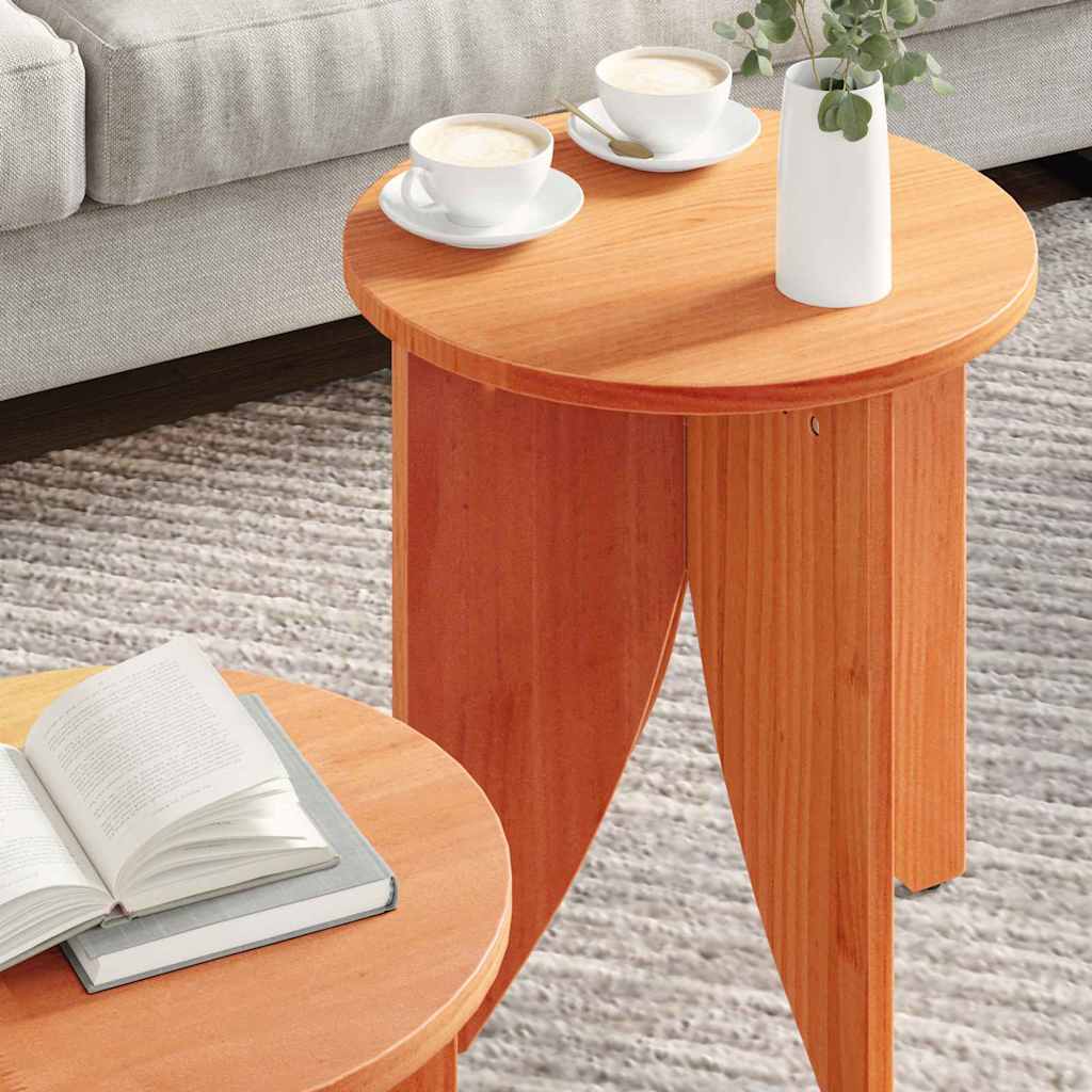 Table basse 2 pcs Marron cire 41,5 x 41,5 x 44 cm - XIOS