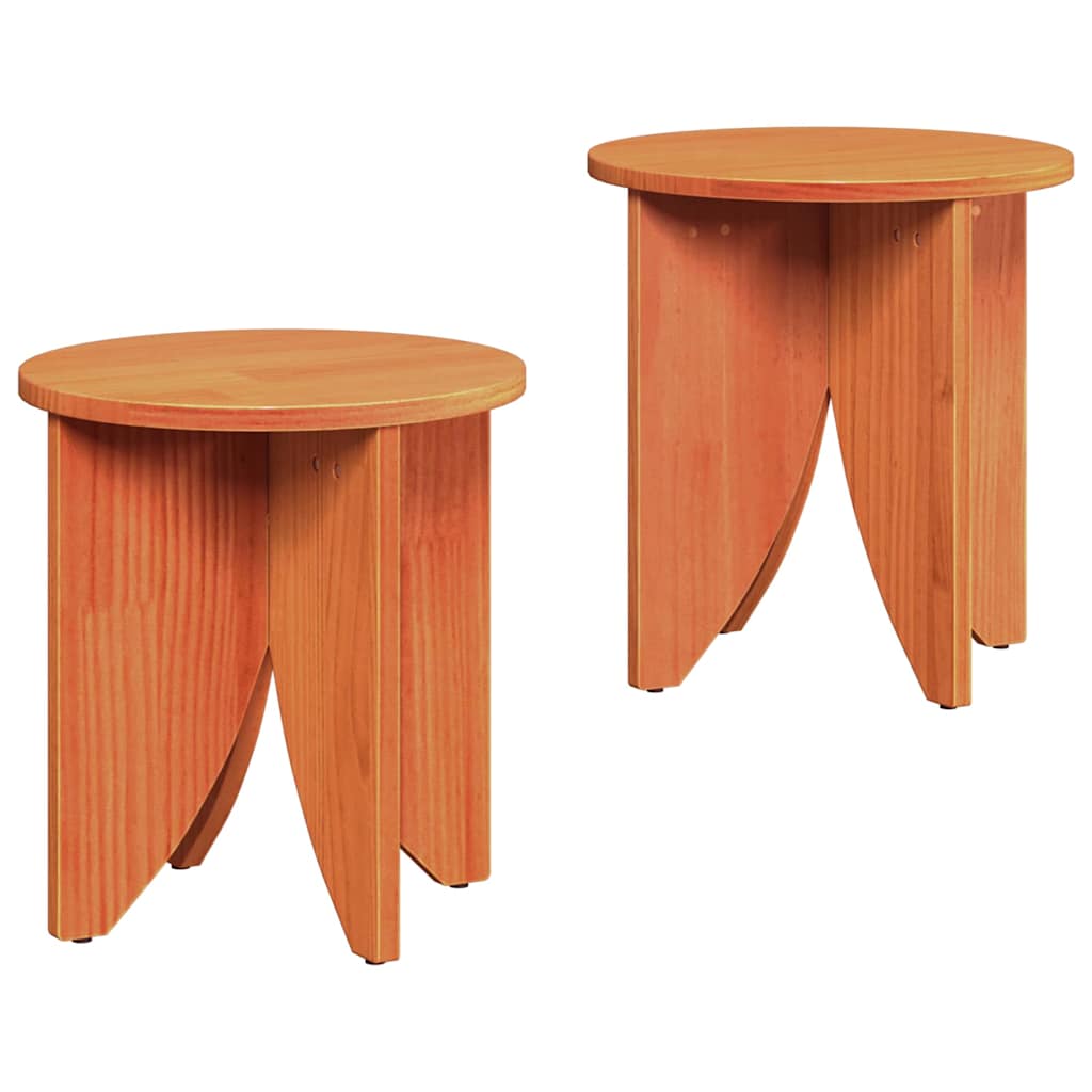 Table basse 2 pcs Marron cire 41,5 x 41,5 x 44 cm - XIOS