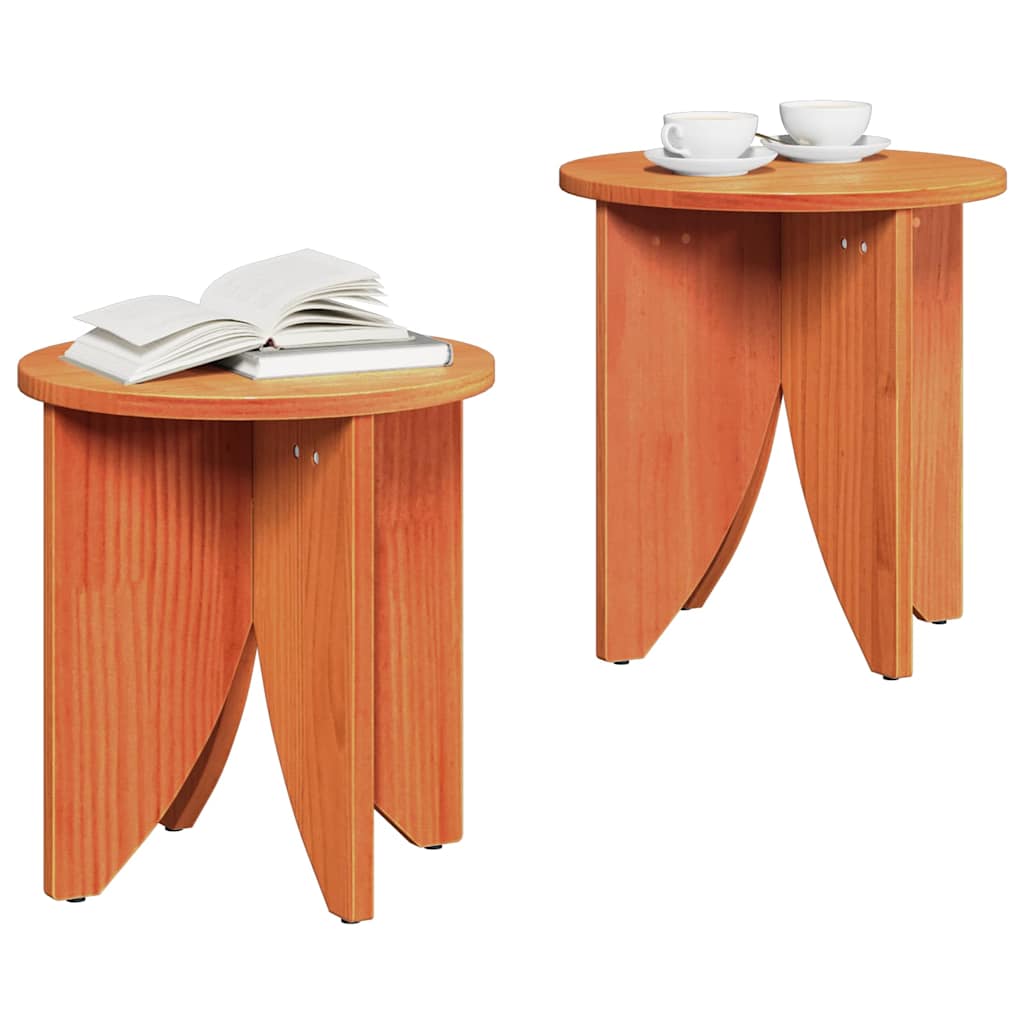 Table basse 2 pcs Marron cire 41,5 x 41,5 x 44 cm - XIOS