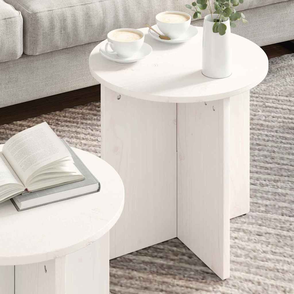 Table basse 2 pcs Blanc 41,5 x 41,5 x 41 cm Bois massif en pin - XIOS