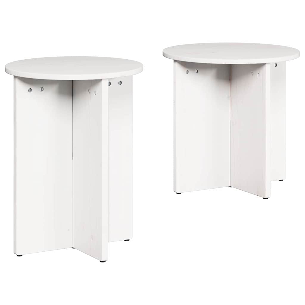 Table basse 2 pcs Blanc 41,5 x 41,5 x 41 cm Bois massif en pin - XIOS