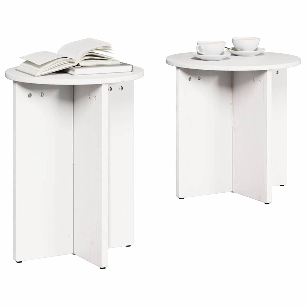 Table basse 2 pcs Blanc 41,5 x 41,5 x 41 cm Bois massif en pin - XIOS