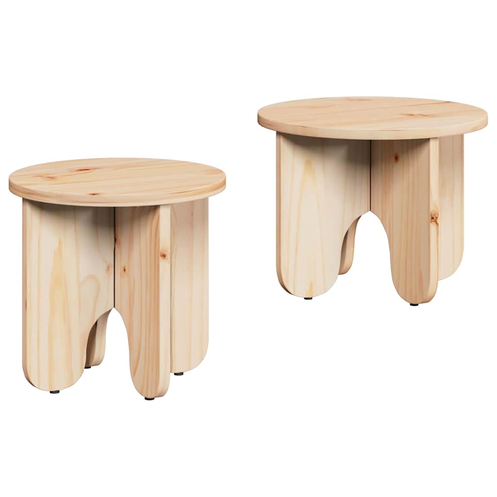 Table basse 2 pcs Naturel Bois de pin massif - XIOS