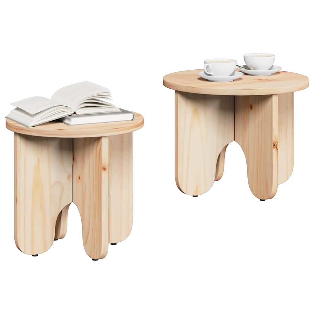 Table basse 2 pcs Naturel Bois de pin massif - XIOS