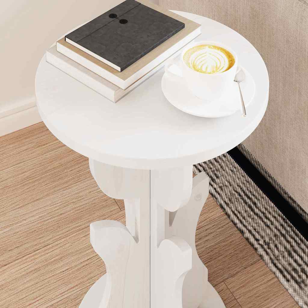 Table basse Blanc 39,5 x 39,5 x 53,5 cm Bois massif en pin - XIOS