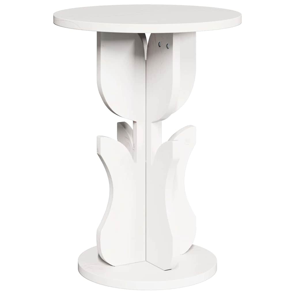 Table basse Blanc 39,5 x 39,5 x 53,5 cm Bois massif en pin - XIOS
