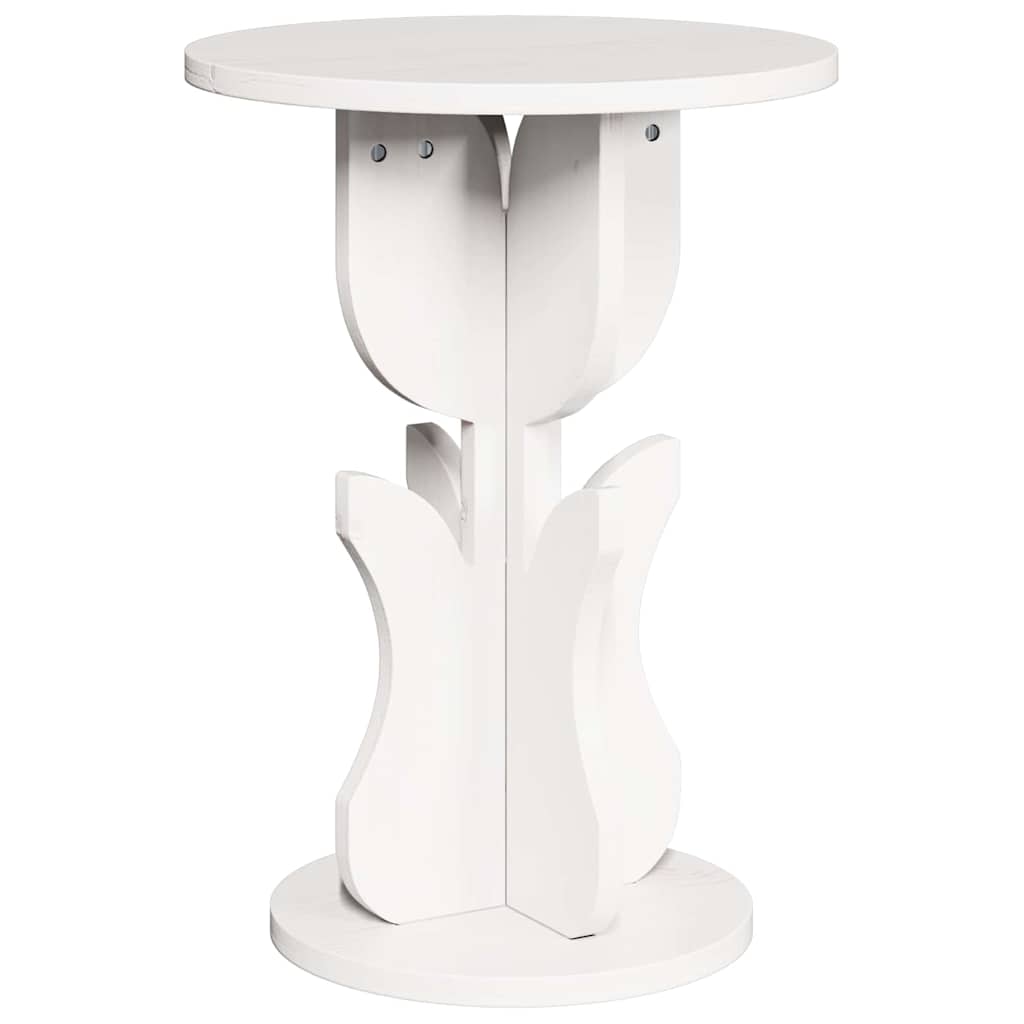 Table basse Blanc 39,5 x 39,5 x 53,5 cm Bois massif en pin - XIOS