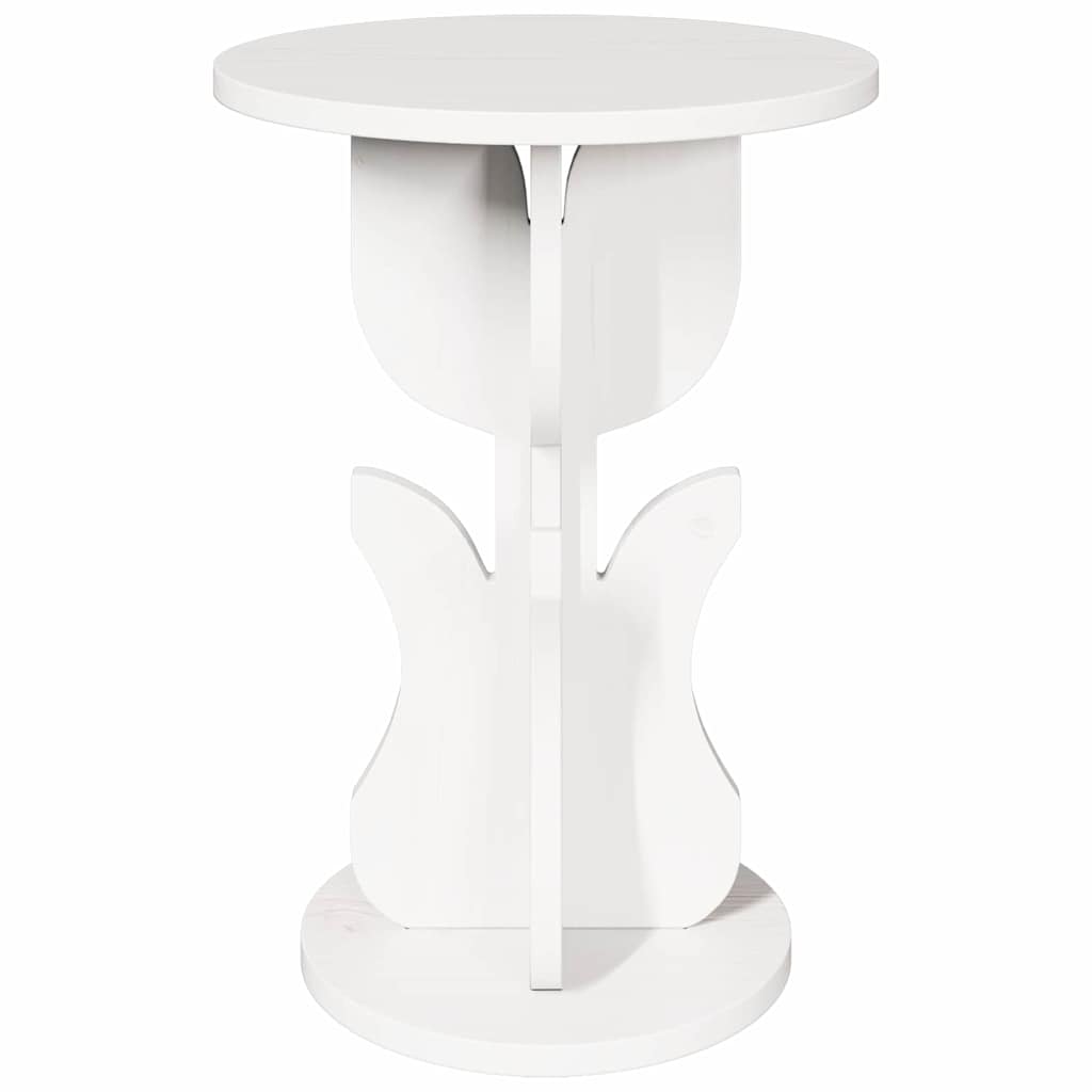 Table d'appoint Blanc 39.5 x 39.5 x 53.5 cm Bois massif en pin - XIOS