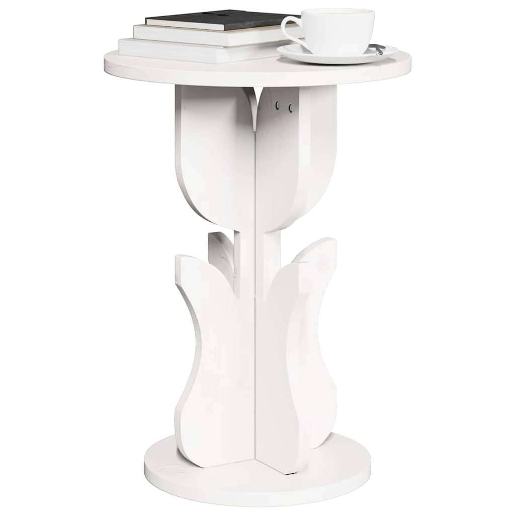 Table basse Blanc 39,5 x 39,5 x 53,5 cm Bois massif en pin - XIOS