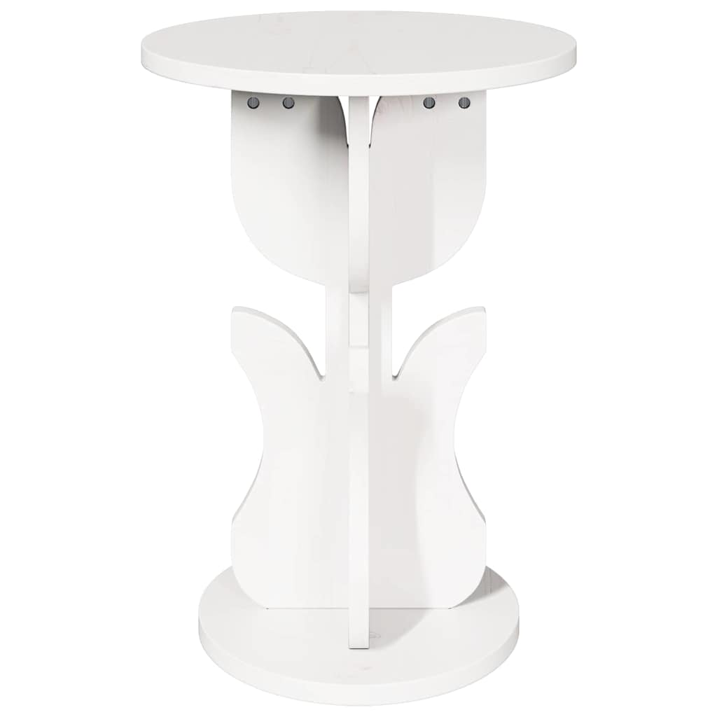 Table basse Blanc 39,5 x 39,5 x 53,5 cm Bois massif en pin - XIOS