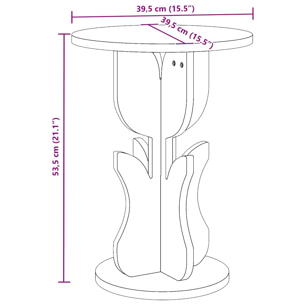 Table basse Blanc 39,5 x 39,5 x 53,5 cm Bois massif en pin - XIOS