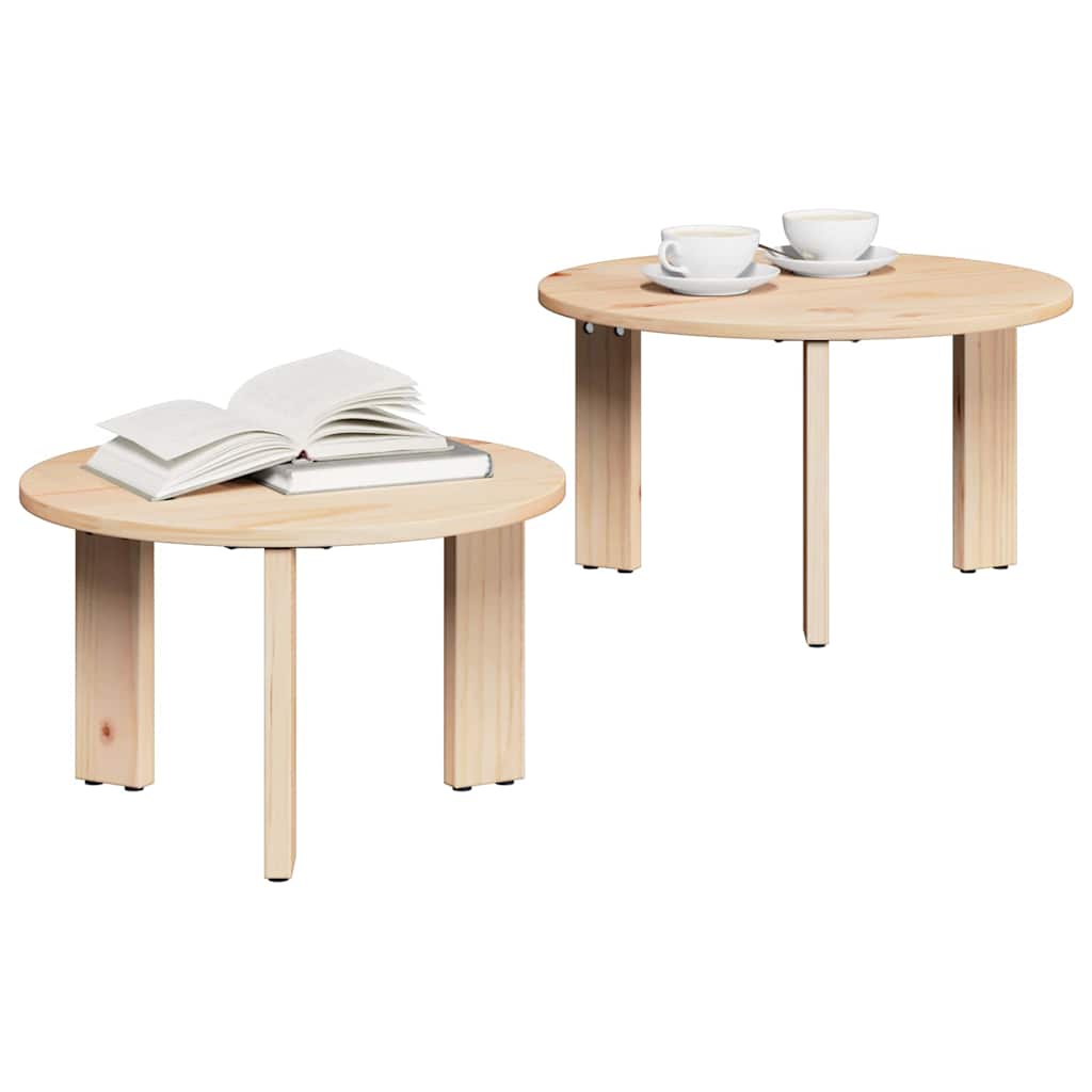 Table basse 2 pcs Naturel 47,5 x 47,5 x 27 cm - XIOS