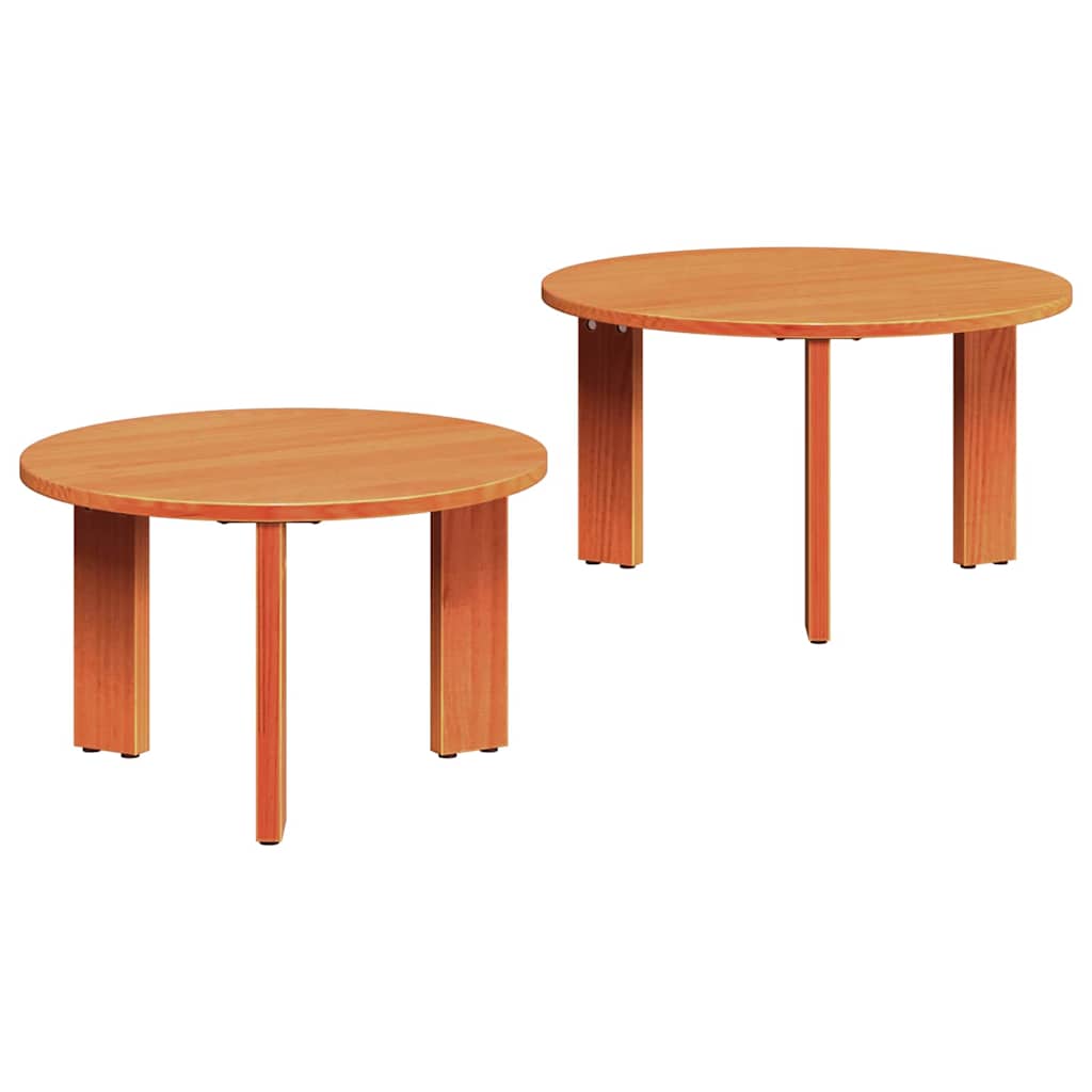 Table basse 2 pcs Marron cire 47,5 x 47,5 x 27 cm - XIOS