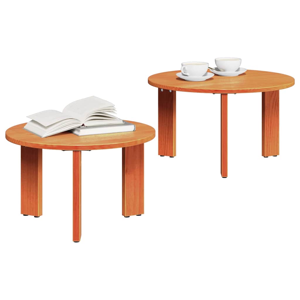 Table basse 2 pcs Marron cire 47,5 x 47,5 x 27 cm - XIOS