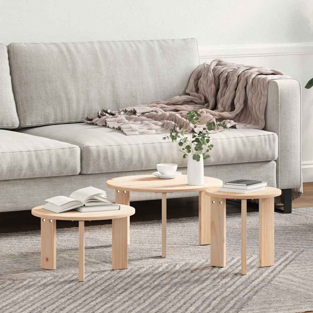 Table basse 3 pcs Naturel 47,5 x 47,5 x 27 cm - XIOS