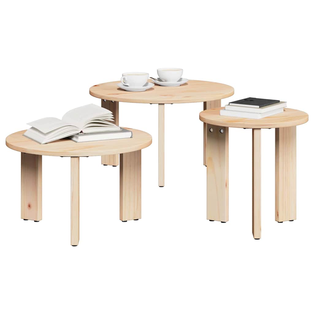 Table basse 3 pcs Naturel 47,5 x 47,5 x 27 cm - XIOS