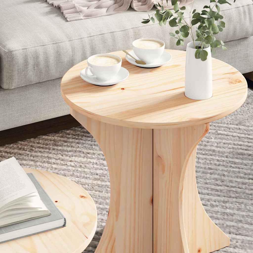 Table basse 2 pcs Naturel 46 x 46 x 47 cm Bois massif en pin - XIOS