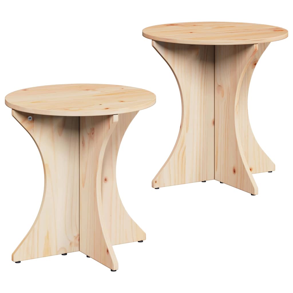 Table basse 2 pcs Naturel 46 x 46 x 47 cm Bois massif en pin - XIOS