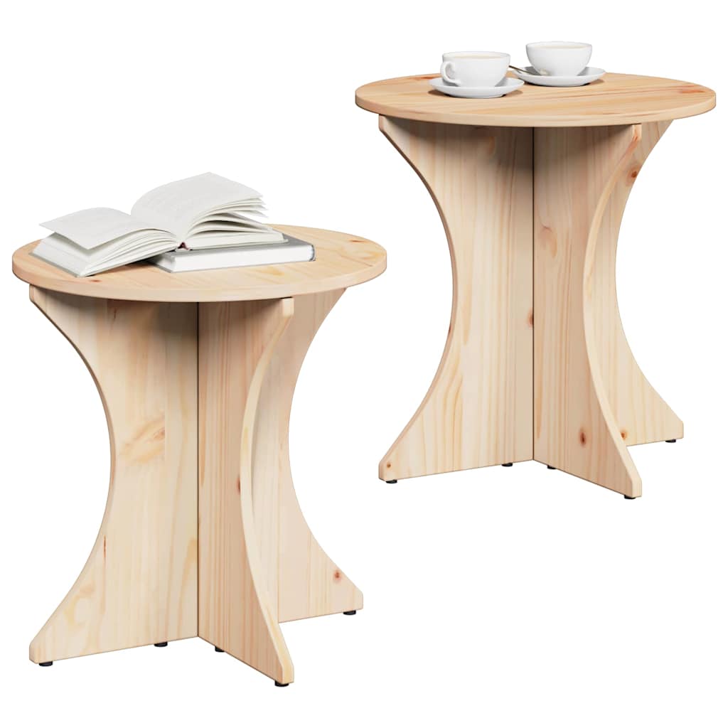 Table basse 2 pcs Naturel 46 x 46 x 47 cm Bois massif en pin - XIOS