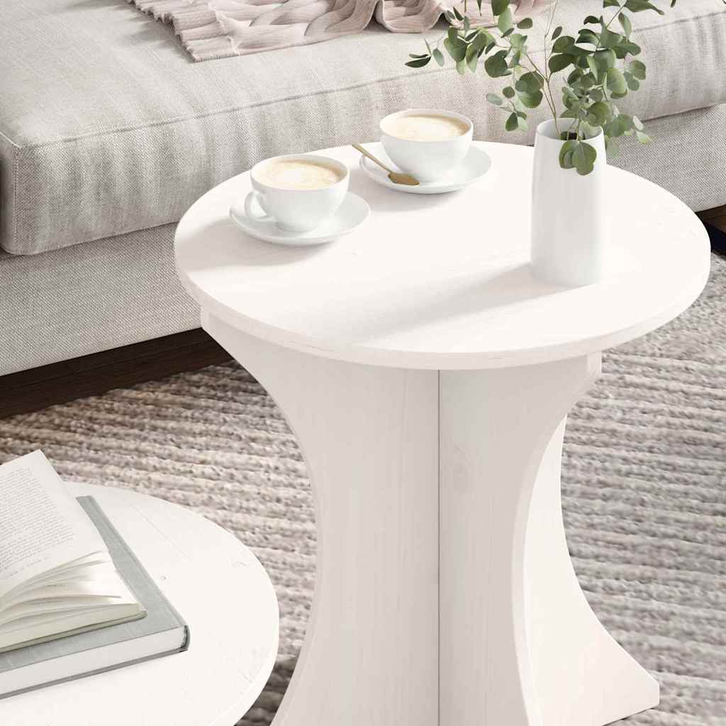 Table basse 2 pcs Blanc Bois massif en pin - XIOS