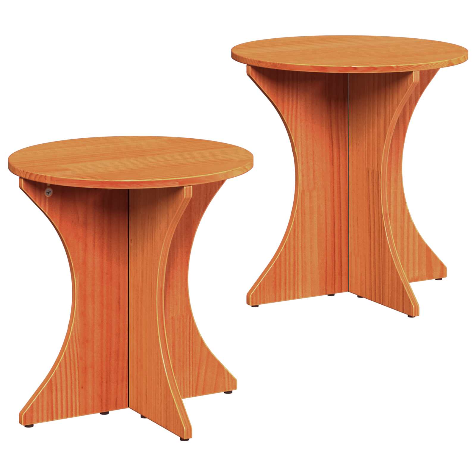 Table basse 2 pcs Brun cire Bois massif en pin - XIOS