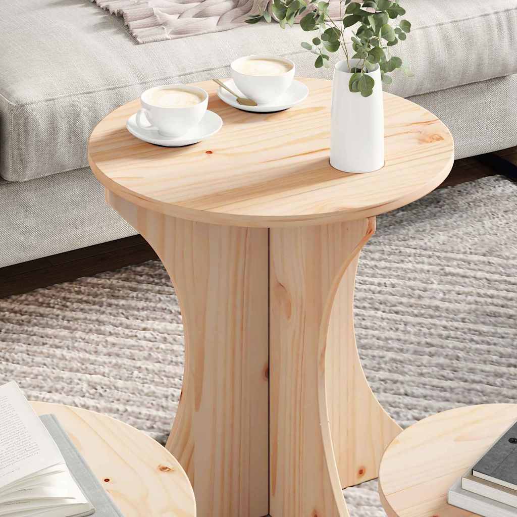 Table basse 3 pcs Naturel 46 x 46 x 47 cm Bois massif en pin - XIOS