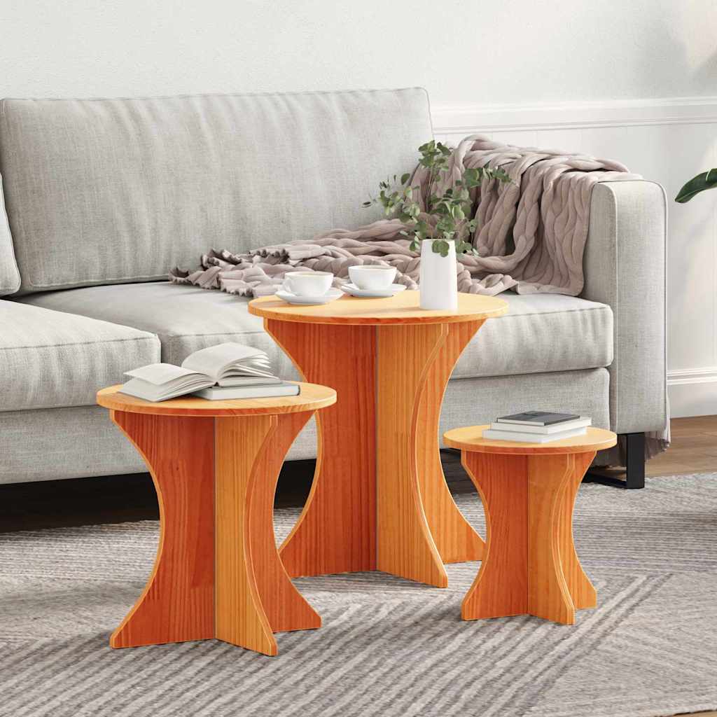 Table basse 3 pcs Brun cire - XIOS