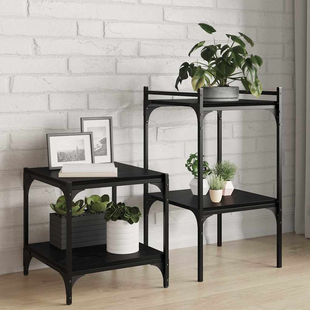 Étagère à livres 4 pcs Noir 40 x 40 x 1.5 cm Bois d'ingénierie - XIOS