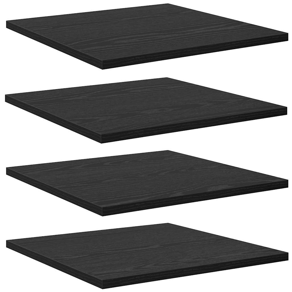 Étagère à livres 4 pcs Noir 40 x 40 x 1.5 cm Bois d'ingénierie - XIOS