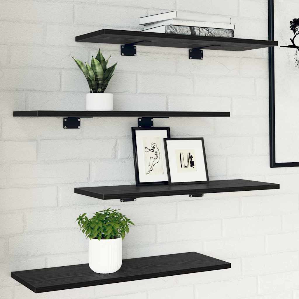 Étagère à livres 4 pcs Noir 60 x 20 x 1.5 cm Bois d'ingénierie - XIOS