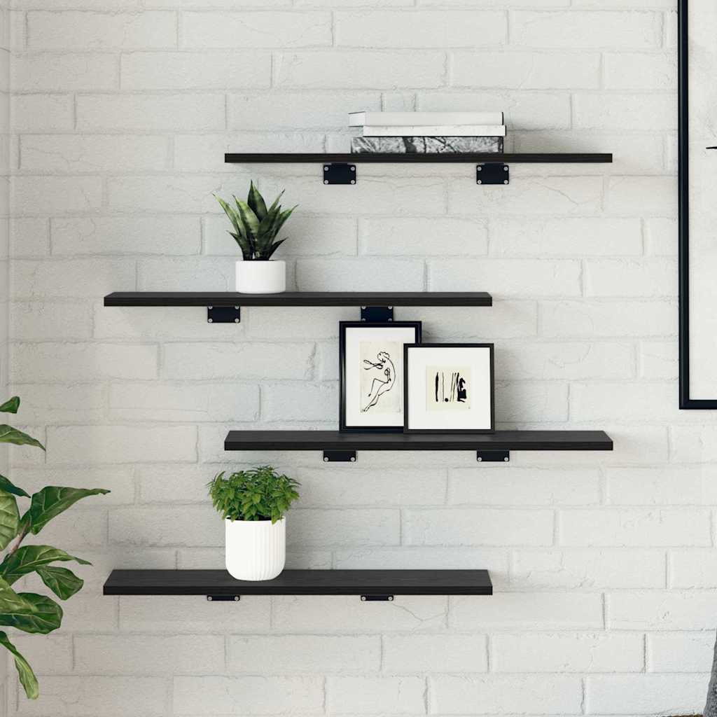 Étagère à livres 4 pcs Noir 60 x 20 x 1.5 cm Bois d'ingénierie - XIOS