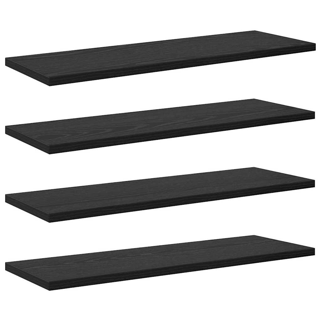Étagère à livres 4 pcs Noir 60 x 20 x 1.5 cm Bois d'ingénierie - XIOS